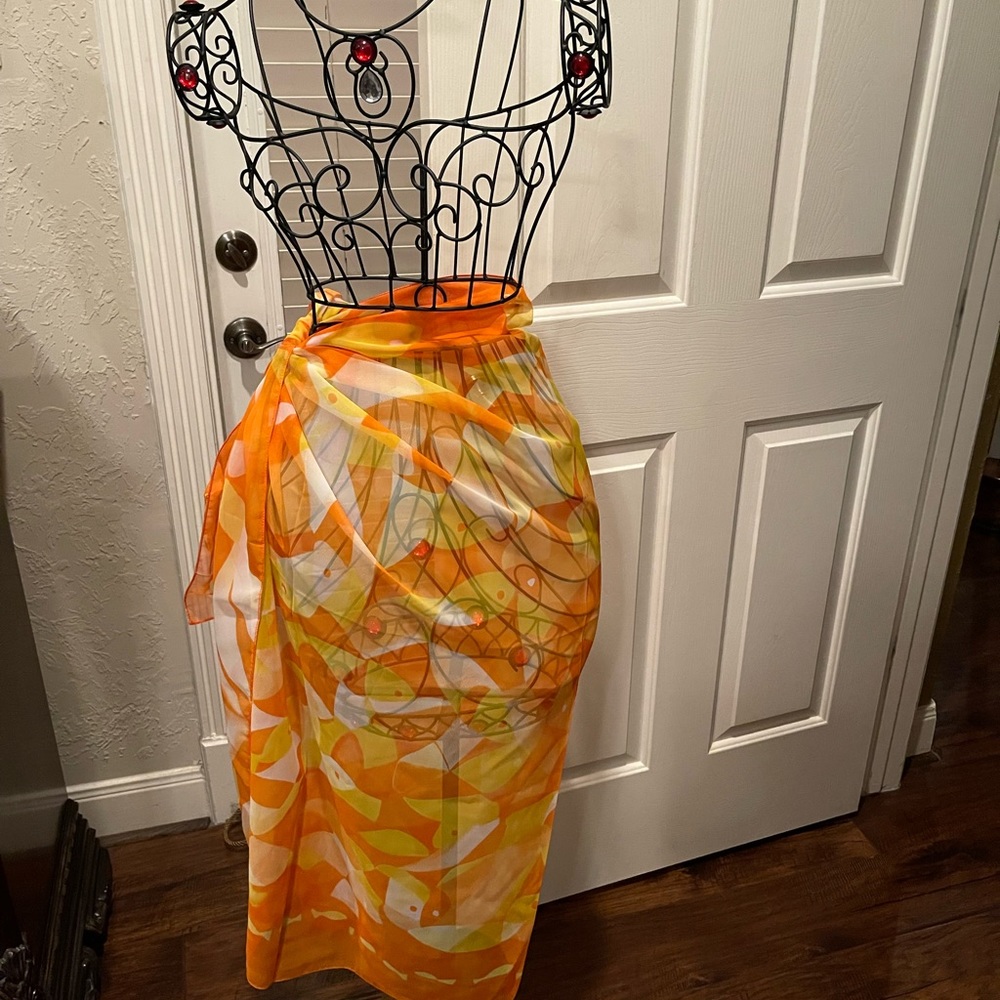 Orange and cream sarong